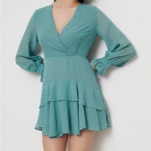 Angie Wrap Dress With Ruffle Hem